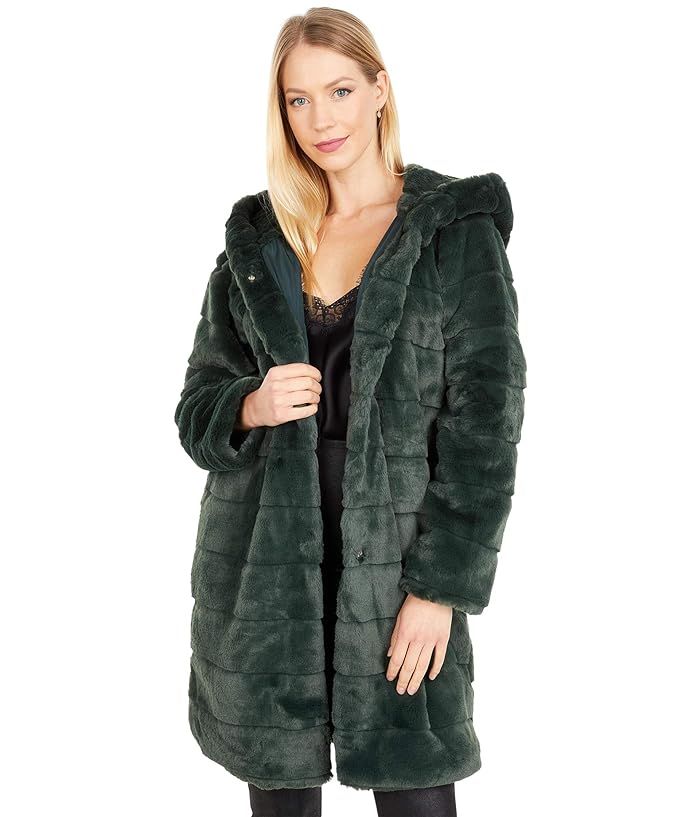 APPARIS Celina Faux Fur Coat (Army Green) Women's Clothing | Zappos