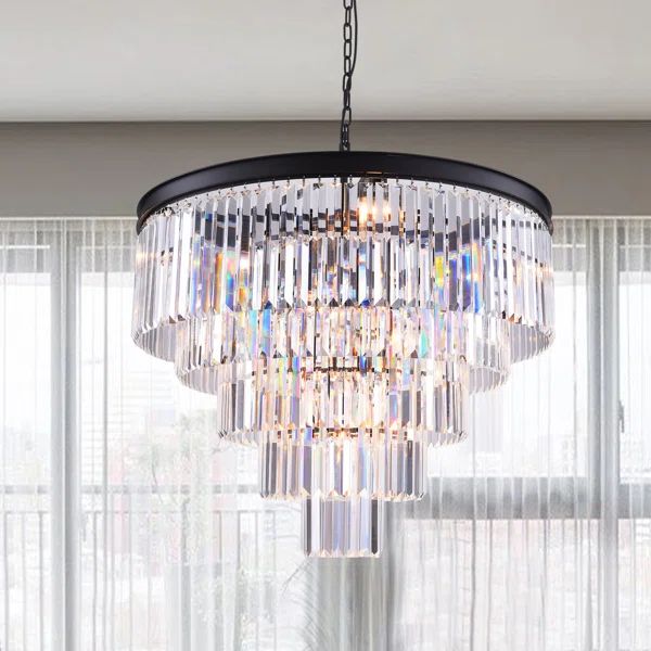 Hallum 12 - Light Unique Tiered Chandelier with Crystal Accents | Wayfair North America