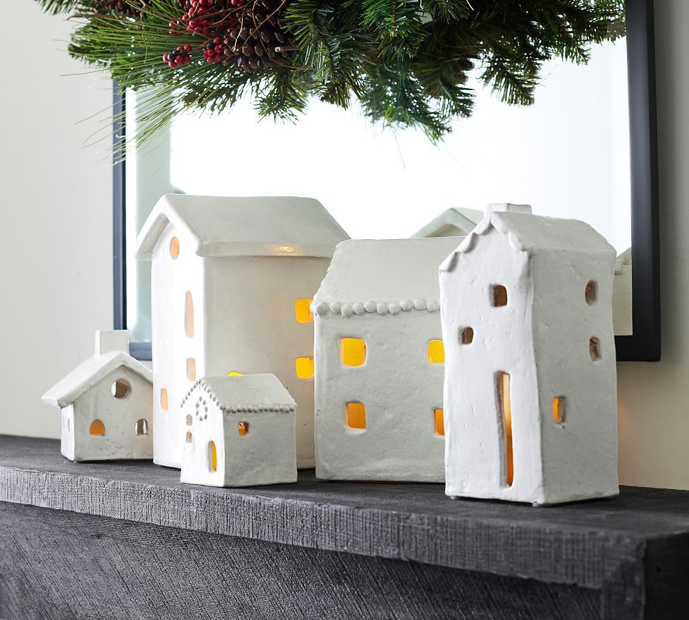 Handmade Ceramic Christmas Village Houses | Pottery Barn (US)