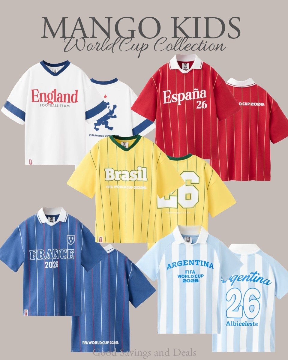 MANGO kids has a great World Cup collection. Soccer t-shirts for boys and girls. Kids sports wear.

#LTKootd #LTKKids #LTKActive