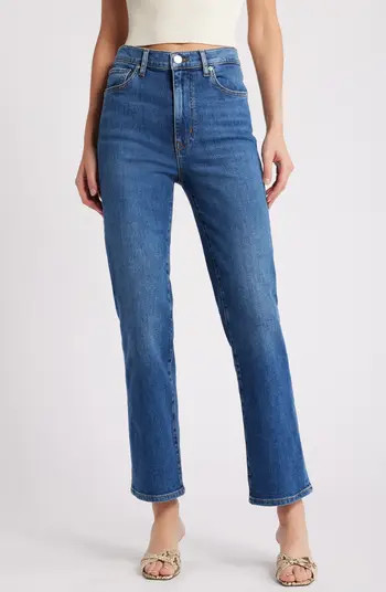 Le Sleek High Waist Ankle Straight Leg Jeans | Nordstrom