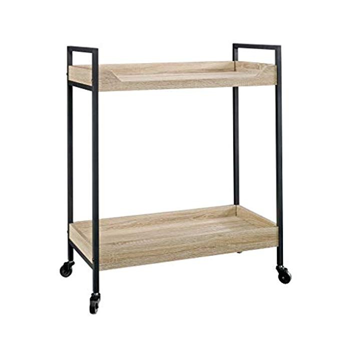 Sauder 420043 Storage Cart, L: 32.76" x W: 17.28" x H: 36.02", Craftsman Oak Finish | Amazon (US)