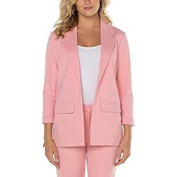 NWT Liverpool boyfriend blazer with Princess darts, pink size MD | Poshmark