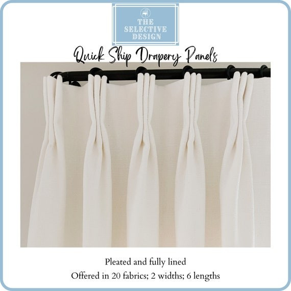 Quick Ship Linen Drapery Panel, Lined, Euro or Pinch Pleat - Designer Window Treatment-Custom Cur... | Etsy (US)