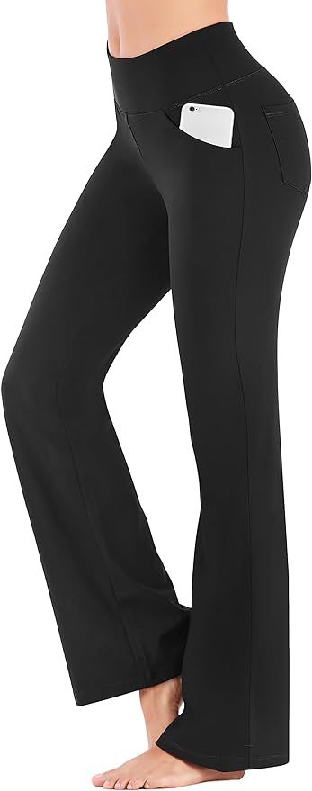 IUGA Bootcut Yoga Pants with Pockets for Women Wide Leg Pants High Waist Workout Pants Tummy Cont... | Amazon (US)