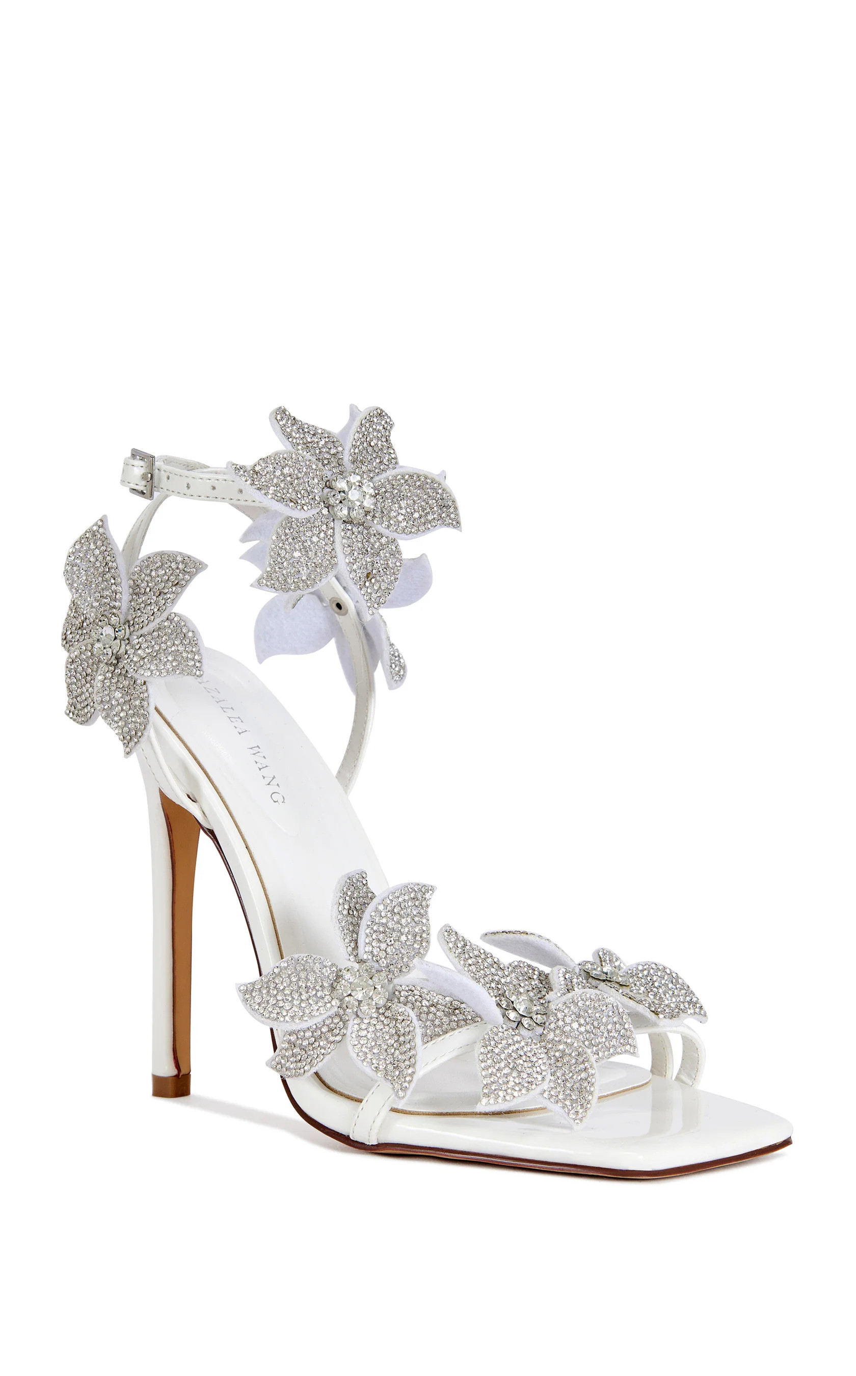 ROMI-WHITE FLORAL STILETTO SANDAL | Azalea Wang