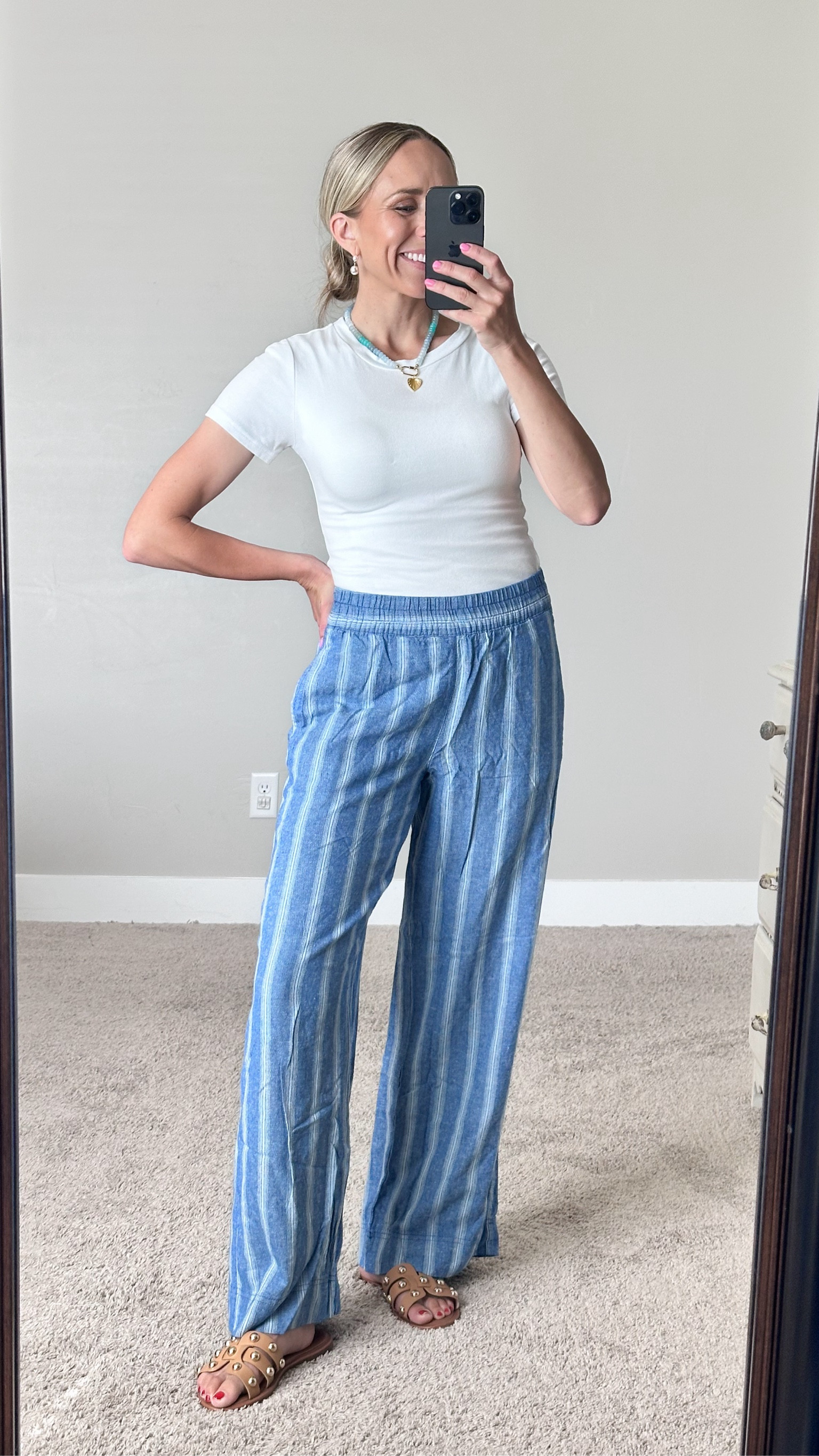 Love these linen pants from old Navy! So comfortable and lightweight. Perfect for summer.

They come in a lot of color options, but this pinstripe pair also slightly reminds me of the boxer pant trend without looking like your a teenager.😉

I’m wearing a small.

#LTKStyleTip #LTKFindsUnder50