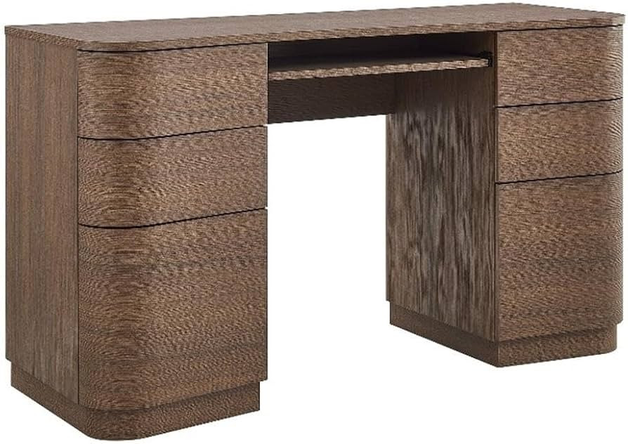 Modway Mirae 55 Inch Computer Desk with Drawers in Brushed Brown Oak \u2013 Modern Compact Office... | Amazon (US)
