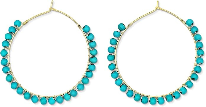 Benevolence LA Beaded Hoop Earrings, Turquoise Earrings for Women, Turquoise Hoop Earrings, Weste... | Amazon (US)