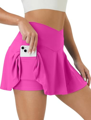 COPYLEAF Tennis Skirt for Women High Waisted Golf Skirts with Pockets Shorts Crossover Athletic P... | Amazon (US)