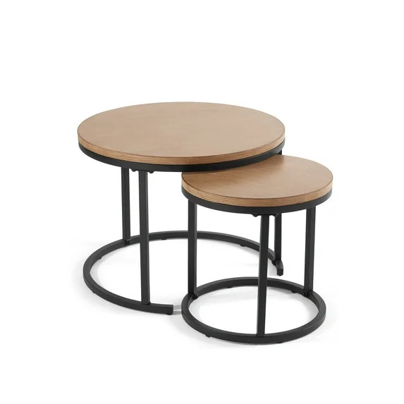 Better Homes & Gardens Marlow Outdoor 2pk Patio Nesting Tables, Black | Walmart (US)