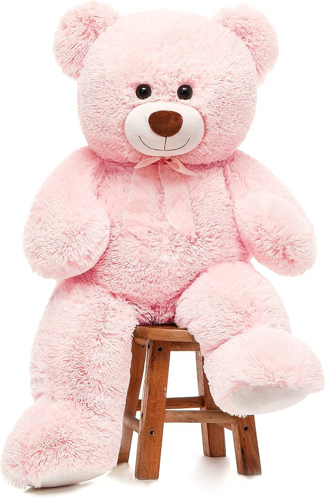 36 inch Big Teddy Bear Cute Giant Stuffed Animals Soft Plush Bear for Girlfriend Kids, Pink | Amazon (US)