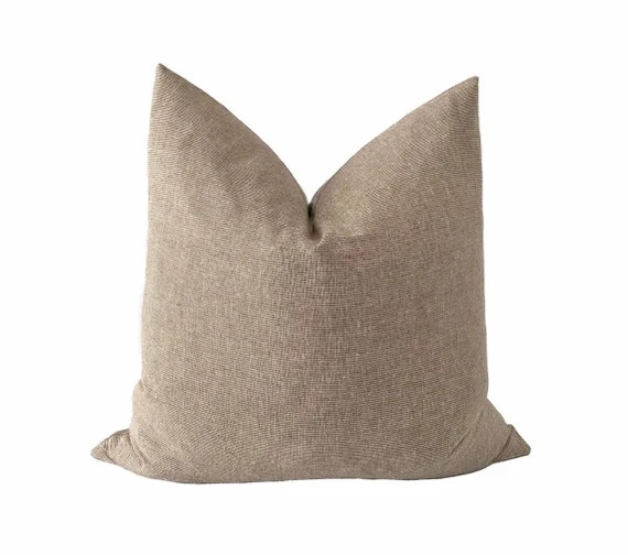 ESTELLA || Linen Stripe Pillow Cover | Modern Farmhouse | Boho Pillow | Country Rustic | Marigold... | Etsy (US)