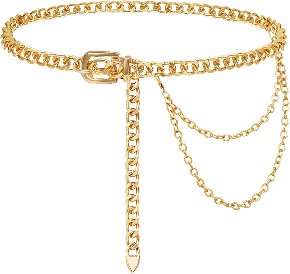 FIORETTO Chain Belt for Women Metal Waist Chain Fashion Multilayer Chain Belts for Dress | Amazon (US)