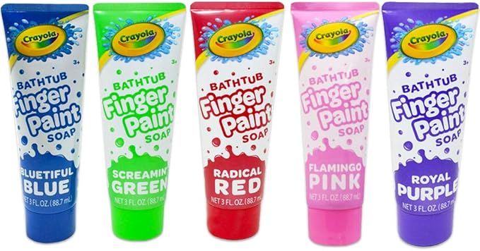 Crayola Bathtub Fingerpaint 5 Color Variety Pack, 3 Ounce Tubes (Bluetiful Blue, Screamin' Green,... | Amazon (US)