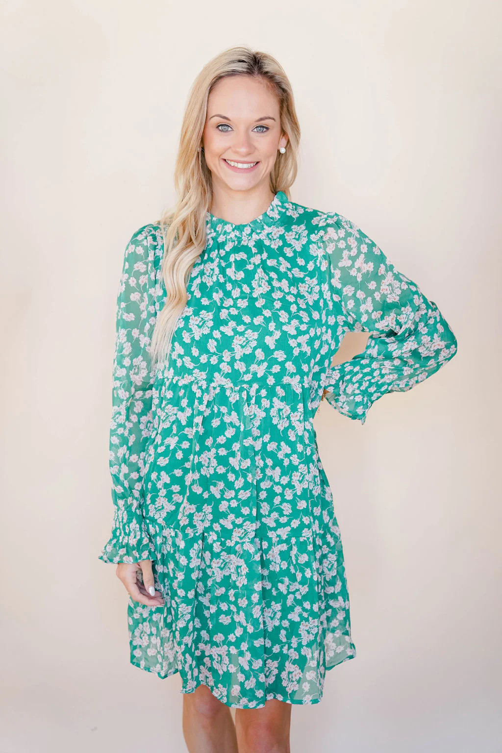Evergreen Floral Babydoll Dress | Dress & Dwell
