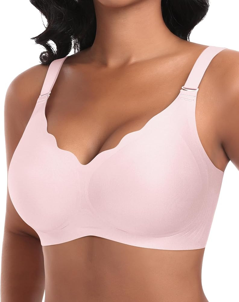 Ganado Wireless Bras for Women No Underwire Scalloped Seamless Bras with Support and Lift Padded ... | Amazon (US)