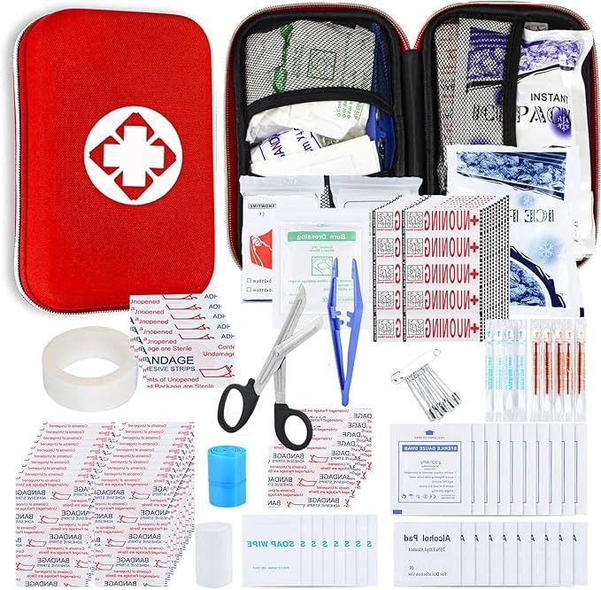 Small-Waterproof Car First-Aid Kit Emergency-Kit - 273Piece Camping Equipment for Camping Hiking ... | Amazon (US)