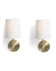 2pk 13.5in Rechargeable Wall Sconces With Scalloped Shade | TJ Maxx