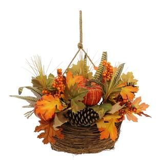 22" Hanging Pumpkin & Feather Basket by Ashland® | Michaels Stores
