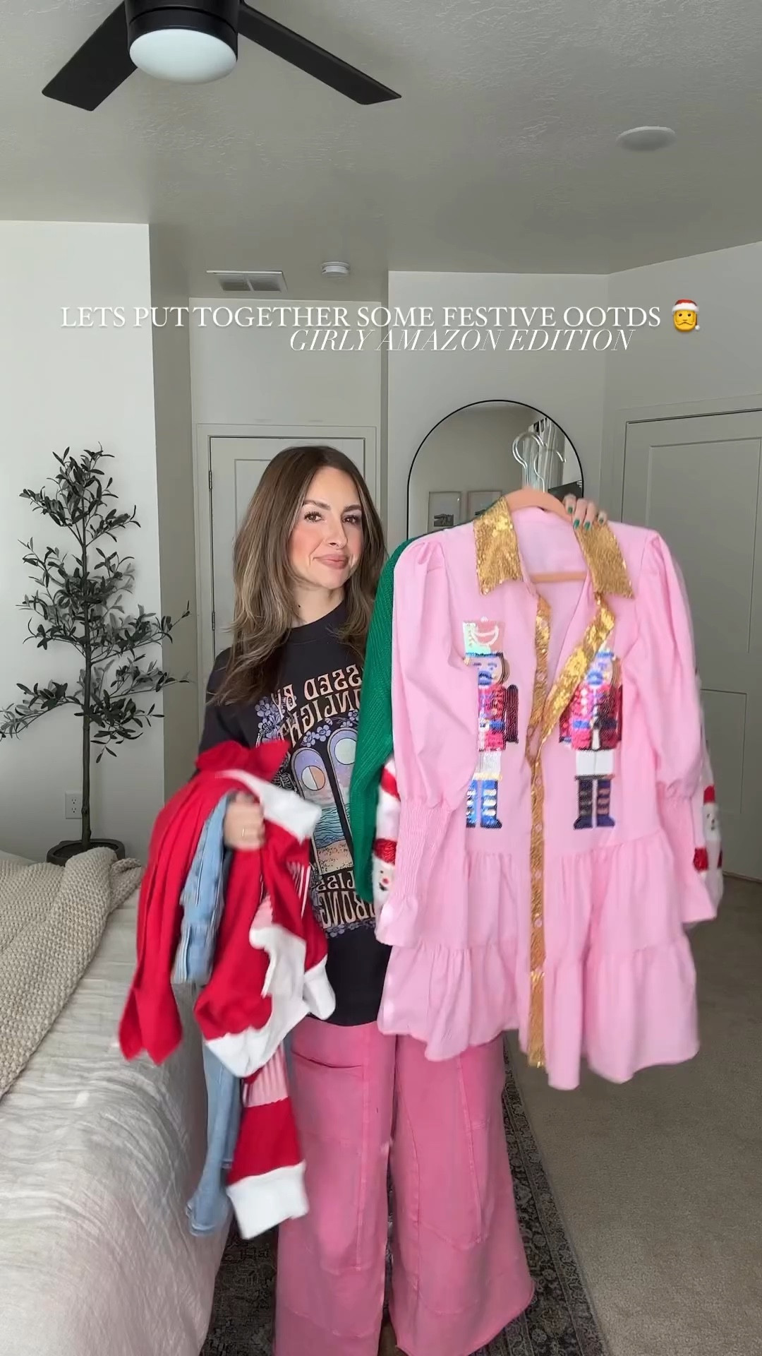 I’m 5’4 115 in small in dress, green + white sweater, red collard top. Medium in the Santa sweater. Shoes fit tts!

Colorful Christmas ootds, holiday party looks, Christmas party looks, Christmas outfit, holiday outfit, Christmas Eve outfit, outfit inspiration

#LTKHoliday #LTKfindsunder100 #LTKSeasonal