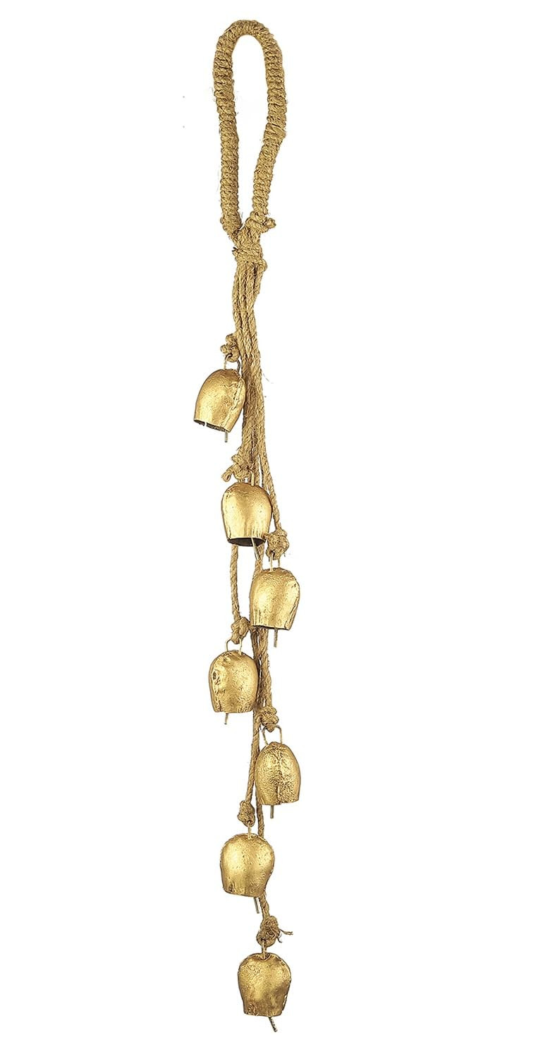 Bellshub Rustic Vintage 7-Bell Cluster Handmade 2" Metal Harmony Bells – 18" Hanging Length | F... | Amazon (US)