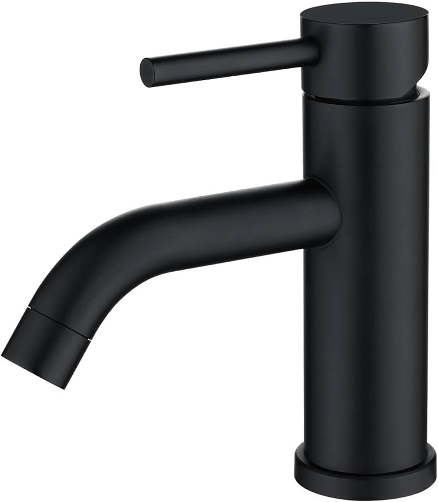 Black Bathroom Faucet 1 Hole, Bathroom Sink Faucets Single Handle, Matte Black Bathroom Faucets w... | Amazon (US)