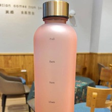 1pc Portable Water Bottle, Simple Plastic Water Bottle With Time Marker For Household | SHEIN