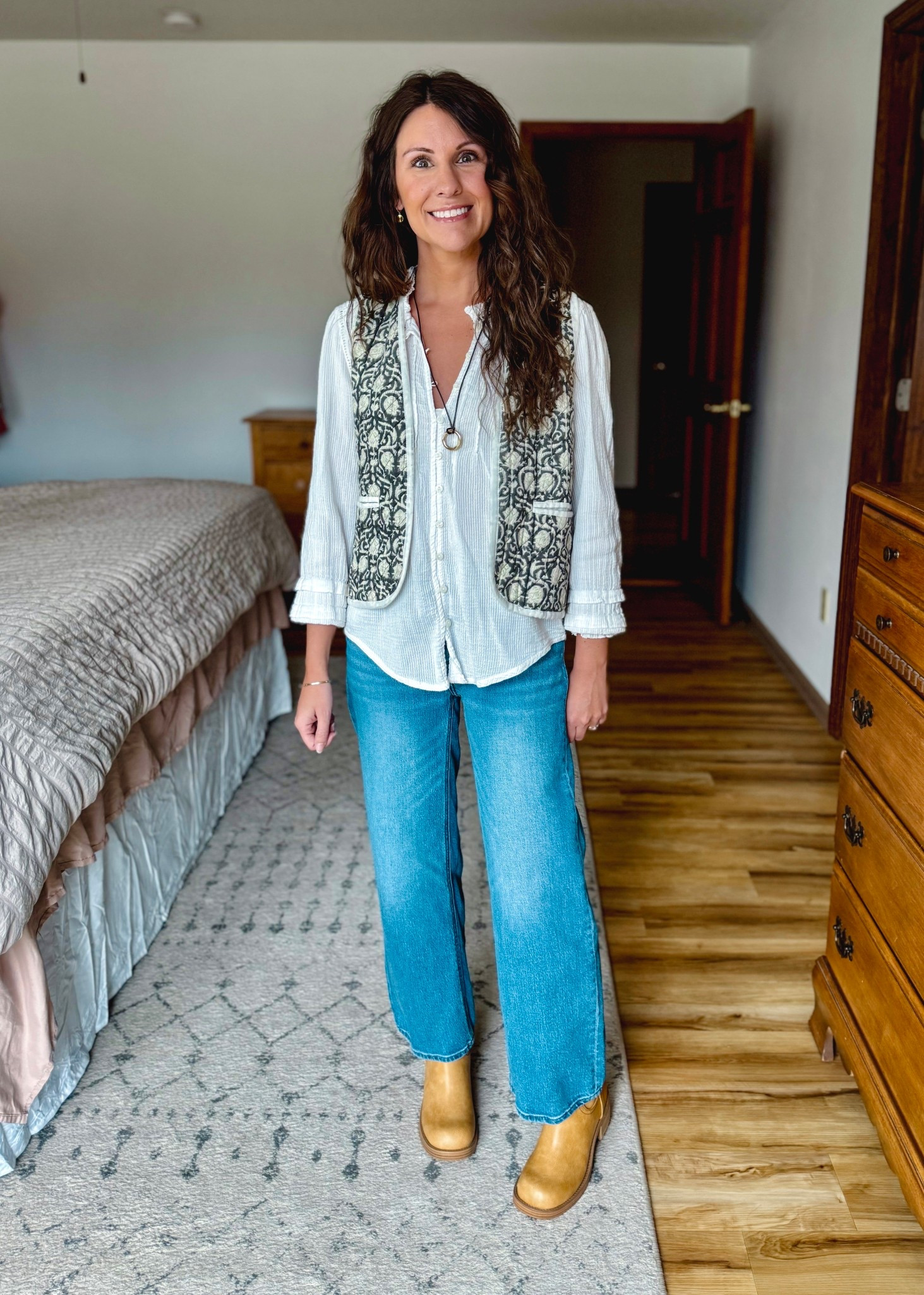 Wearing xs in this cotton blouse —it’s so cute! I’ve had it for 3 years. I’ve also had this custom made cotton quilted vest for 3-4 years. Size small!  It’s a beautiful piece. I wear it in all 4 seasons.

My jeans are size 24 in the 26” inseam. 

I made my necklace but linked similar options. 


#LTKPetite #LTKootd #LTKgrwm