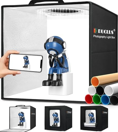 DUCLUS Light Box Photography, 12"x12" Professional Photo Booth Box with 8 Photo Backdrop, 120 LED... | Amazon (US)