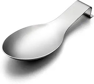 LIANYU Stainless Steel Spoon Rest, Spatula Ladle Holder, Heavy Duty, Dishwasher Safe | Amazon (US)