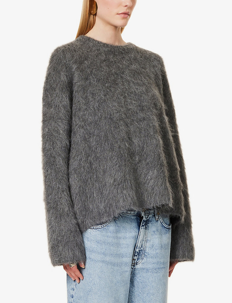 TOTEME Round-neck relaxed-fit alpaca wool-blend jumper | Selfridges