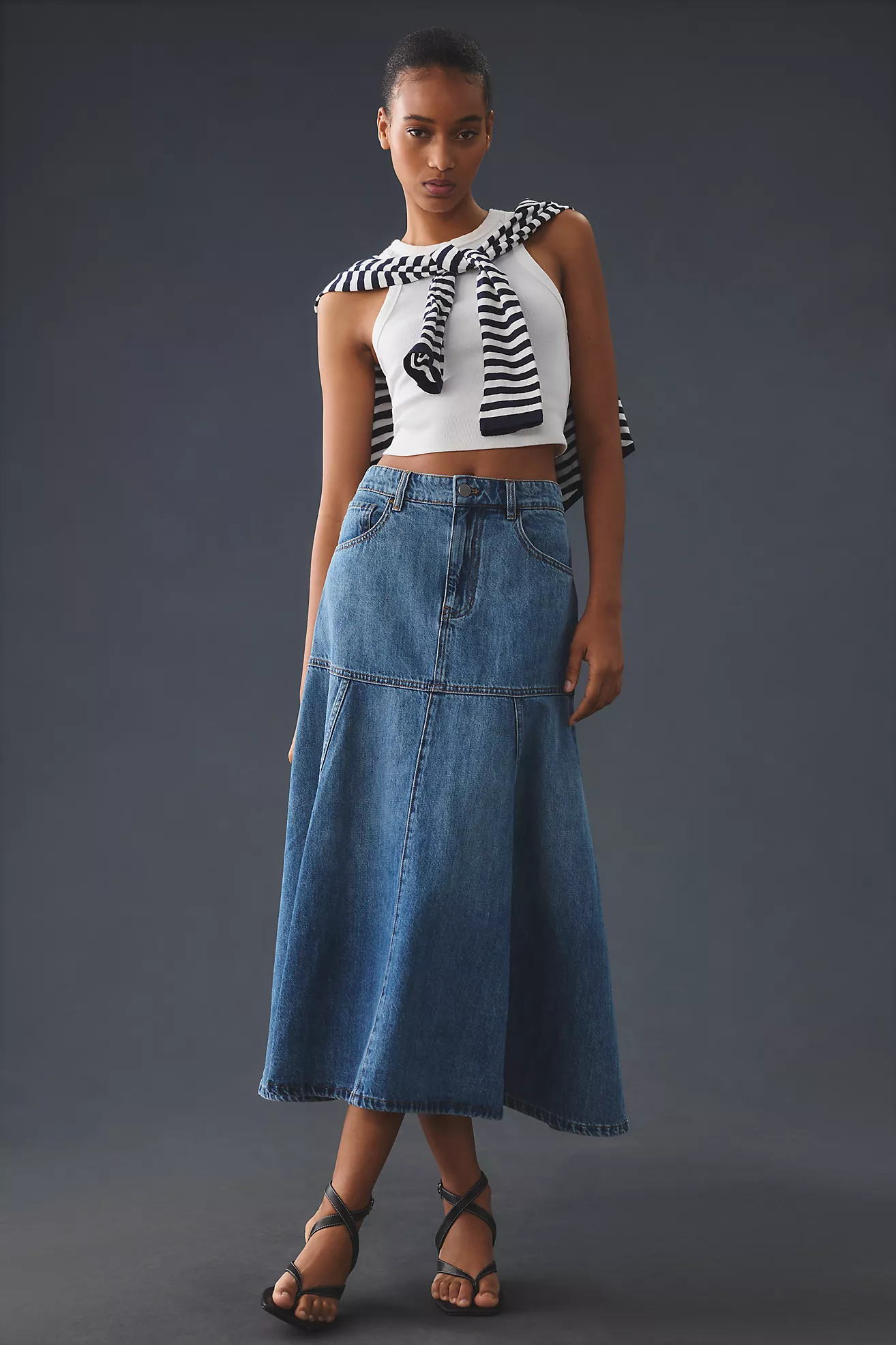 Mare Mare x Anthropologie Denim Flounce Skirt | Anthropologie (US)