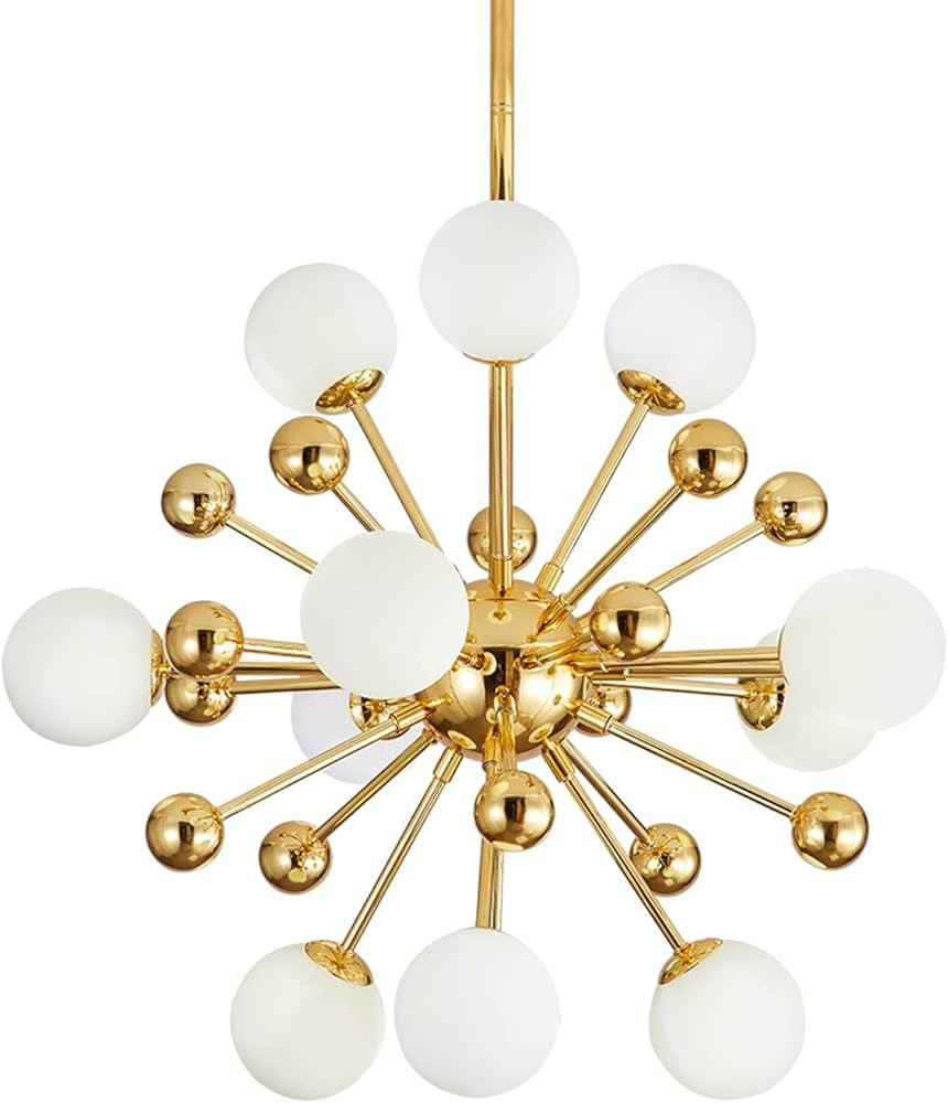 KCO Lighting Sputnik Chandelier Lighting Fixture Gold Mid Century Modern Hanging Pendant Light, F... | Amazon (US)
