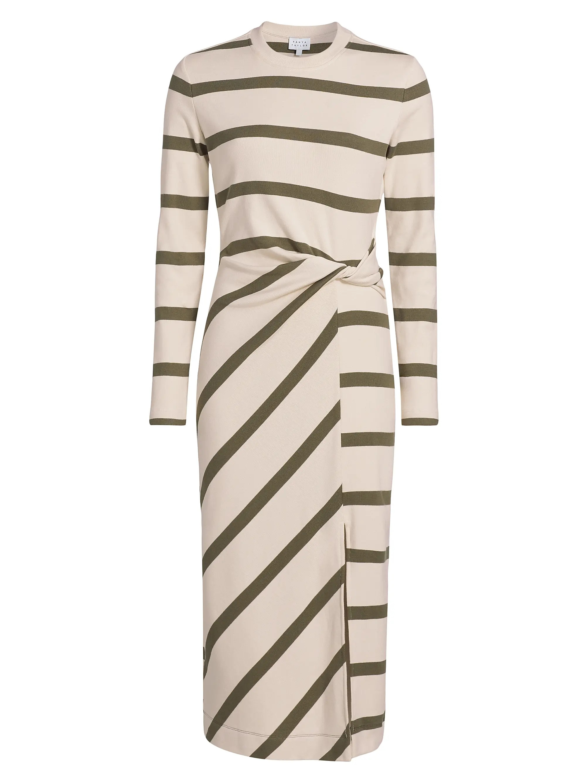 Tanya Taylor Cody Striped Twist Midi-Dress | Saks Fifth Avenue | Saks Fifth Avenue