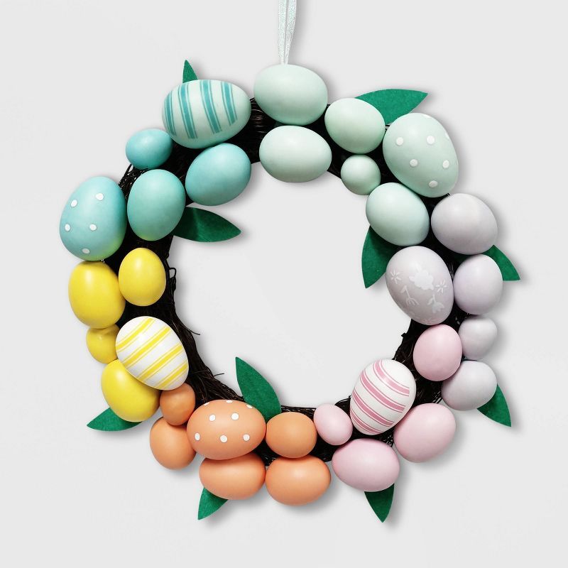 Egg Easter Wreath Farmhouse Pattern - Spritz&#8482; | Target
