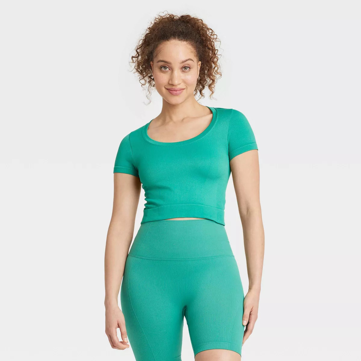 Women's Seamless Cropped Short Sleeve Top - All In Motion™ | Target
