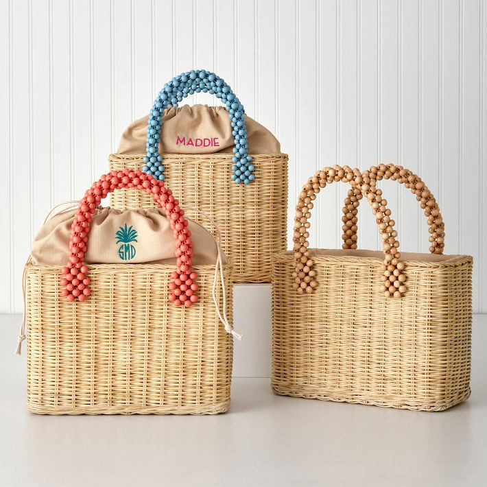 Isla Beaded Wicker Bag | Mark and Graham