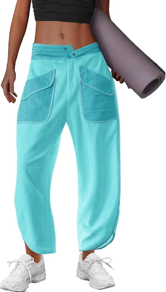 LAMISSCHE Oversized Barrel Lounge Pants Women Wide Leg Sweatpants with Pockets Baggy Cropped Pant... | Amazon (US)