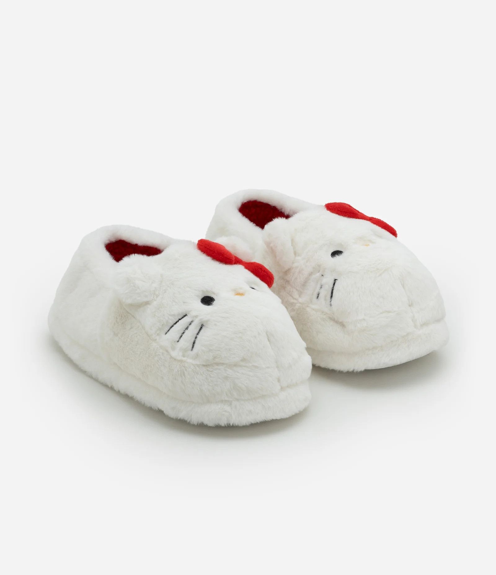 Pantufa Fechada em Pelúcia com Bordado Hello Kitty e Orelhinhas Branco - Lojas Renner | Renner (BR)