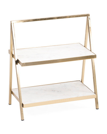 2 Tier Marble Server | Marshalls
