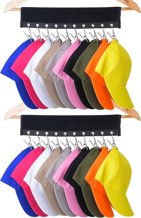 LEKUSHA Cap Organizer Hanger, 10 Baseball Cap Holder, Hat Organizer for Closet - Change Your Clot... | Amazon (US)