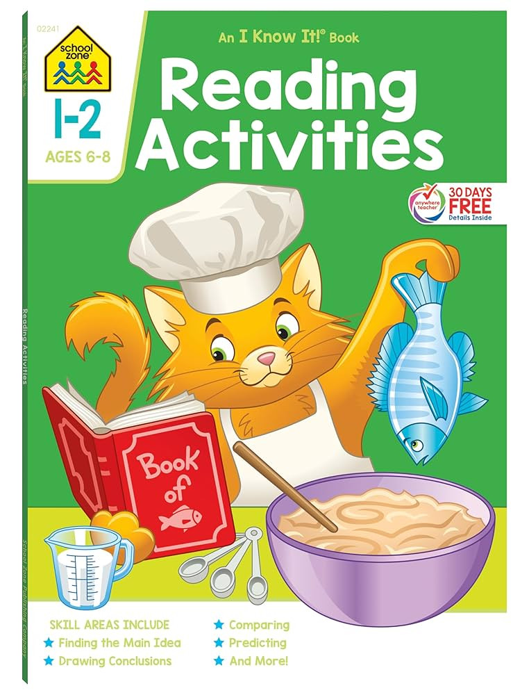School Zone - Reading Activities Workbook - 64 Pages, Ages 6 to 8, 1st Grade, 2nd Grade, Comprehe... | Amazon (CA)