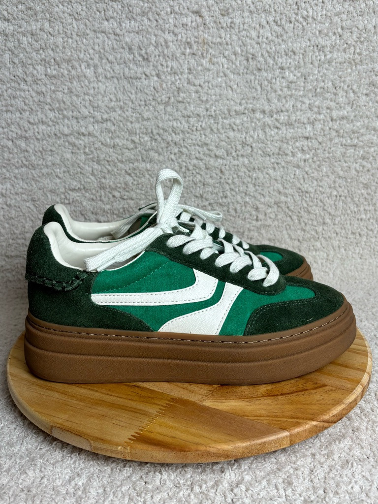 Steve Madden Shoes Womens 6.5 Dodge Platform Lace Up Sneakers In Green Multi | Poshmark