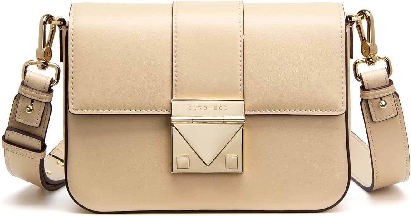 Small Leather Crossbody Bags for Women, Genuine Leather Brand Label Decoration Ladies Mini Leathe... | Amazon (US)