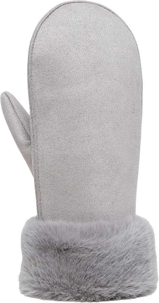 Funky Junque Women's Warm Mittens for Extreme Cold - Windproof Suede Gloves with Faux Fur Cuffs | Amazon (US)