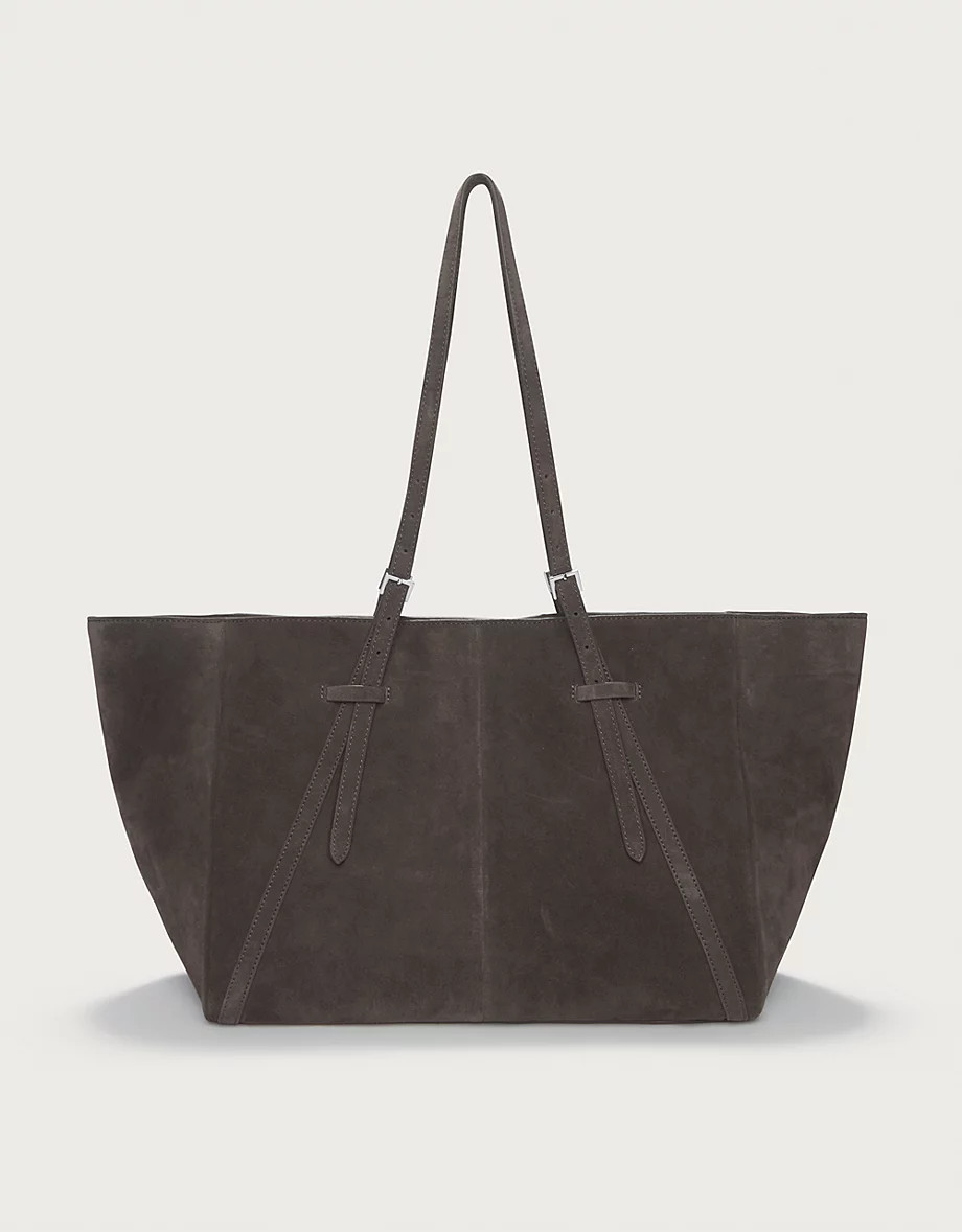 Buckle Detail Suede Tote Bag | The White Company UK & ROW