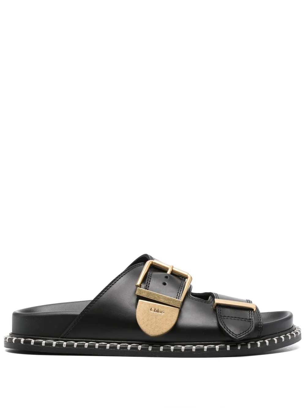 Chloé Rebecca Leather Slides - Farfetch | Farfetch Global