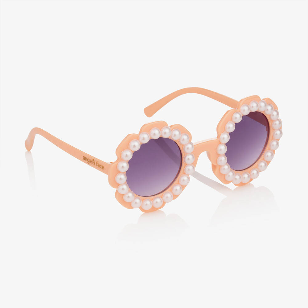 Girls Pink Floral Pearl Sunglasses | Childrensalon