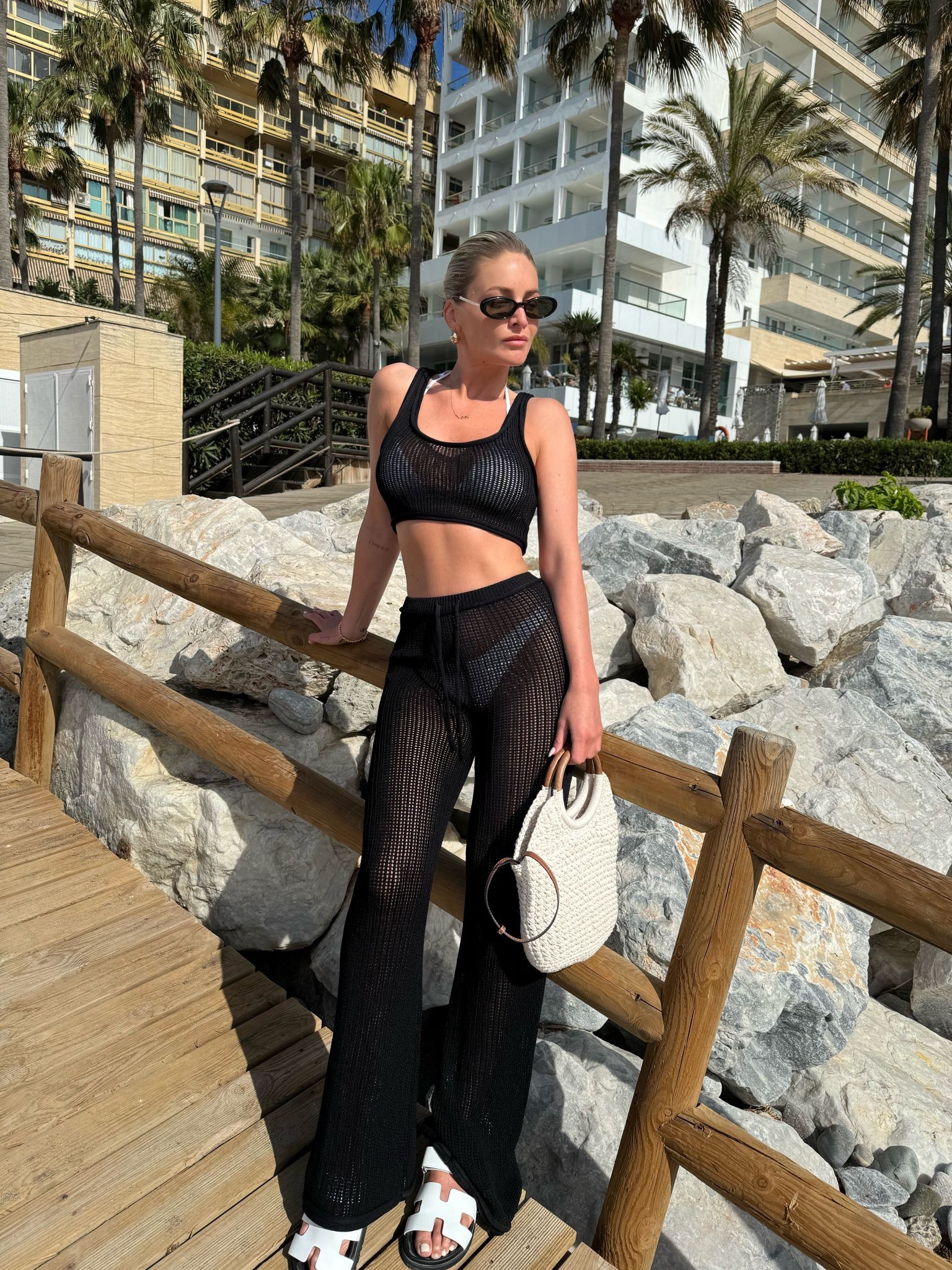 Couture club, Hermes, Asos, summer outfit, holiday outfit, crochet co-ord, black co-ord, straw bag, white sandals, summer outfits, holiday outfits, beach outfits 

#LTKstyletip #LTKsummer #LTKeurope